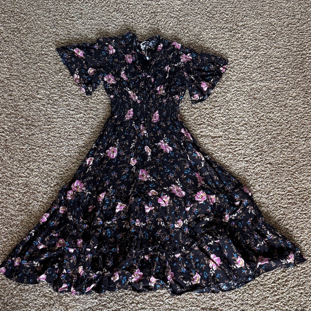 Floral Baltic Born Dress - Black and Pink Small
